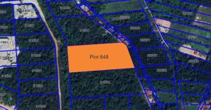 Aerial view of Plot 648 – 224,494 sqft freehold industrial land for sale in Sungai Petani, surrounded by industrial, commercial, and residential zones, near Eastern Bypass and PLUS Highway.
